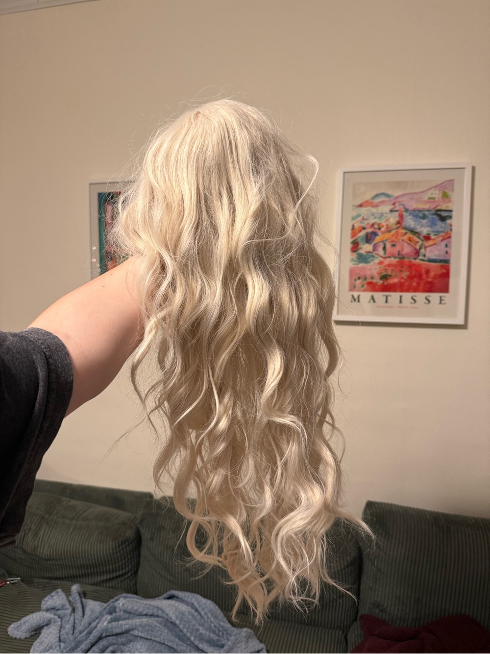 Blonde curly wig
